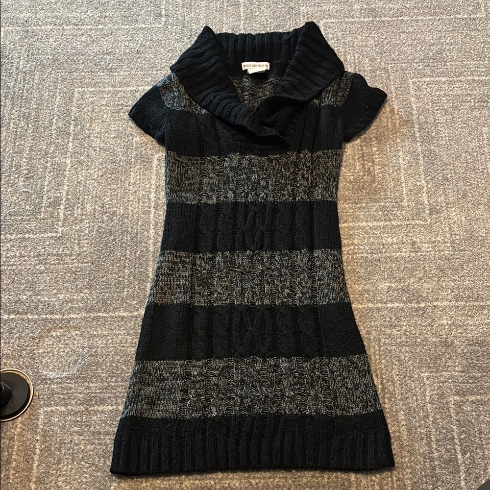 Body Central Black and Gray Knit Dress